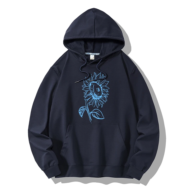 

Chrysanthemum Print Long Sleeve Hooded Tops Streetwear Hip Hop Hipster Casual Loose Men/Women Fashion Topskawaii Bang Xxxl