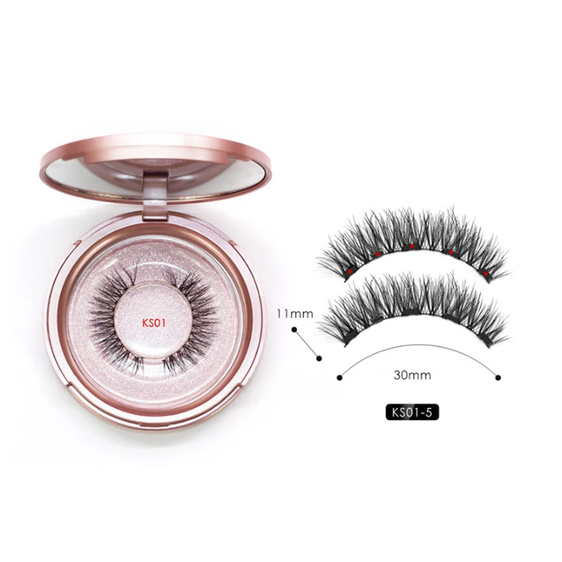 KS01 eyelash 1 пара 5 накладные ресницы на магнитах ручной работы натуральные накладные ресницы намагниченные ресницы должны использовать с магнитной подводкой для глаз - Цвет: KS01 eyelash