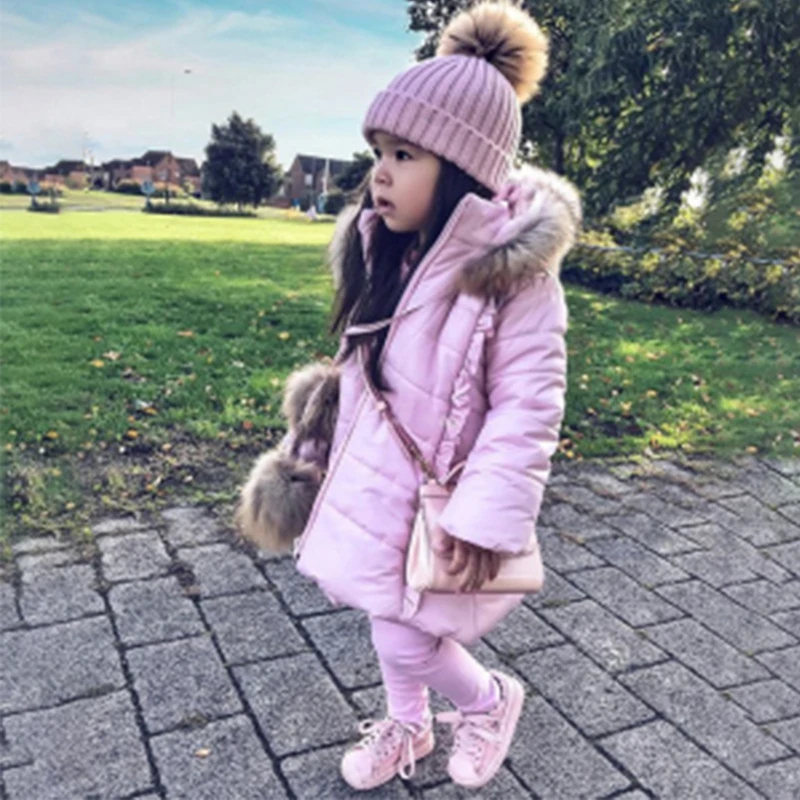 

Fall Thin Cotton Jackets New Children Baby Girl Clothes Warm Hooded Clothing Long Coat for Kids Casual Fashion Outerwear Girls