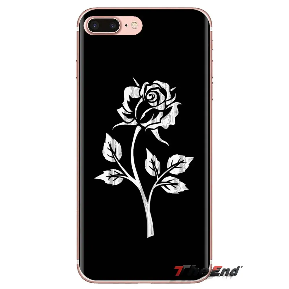 beautiful black white Rose flower Silicone Bag Case For Xiaomi Mi4 Mi5 Mi5S Mi6 Mi A1 A2 5X 6X 8 9 Lite SE Pro Max Mix 2 3 2S |