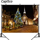 Capisco фон для фотосъемки Старый город улица звезды для рождественской елки венок церковь новый год сценический фото фон студийный реквизит