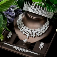 hibride new design 5pcs statement women bridal jewelry sets mariage hair accessories sets for female party jewelry n 1639