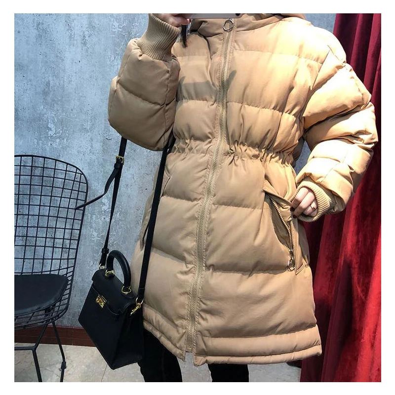 2019 Новая женская модная брендовая парка зимняя куртка простой дизайн манжеты