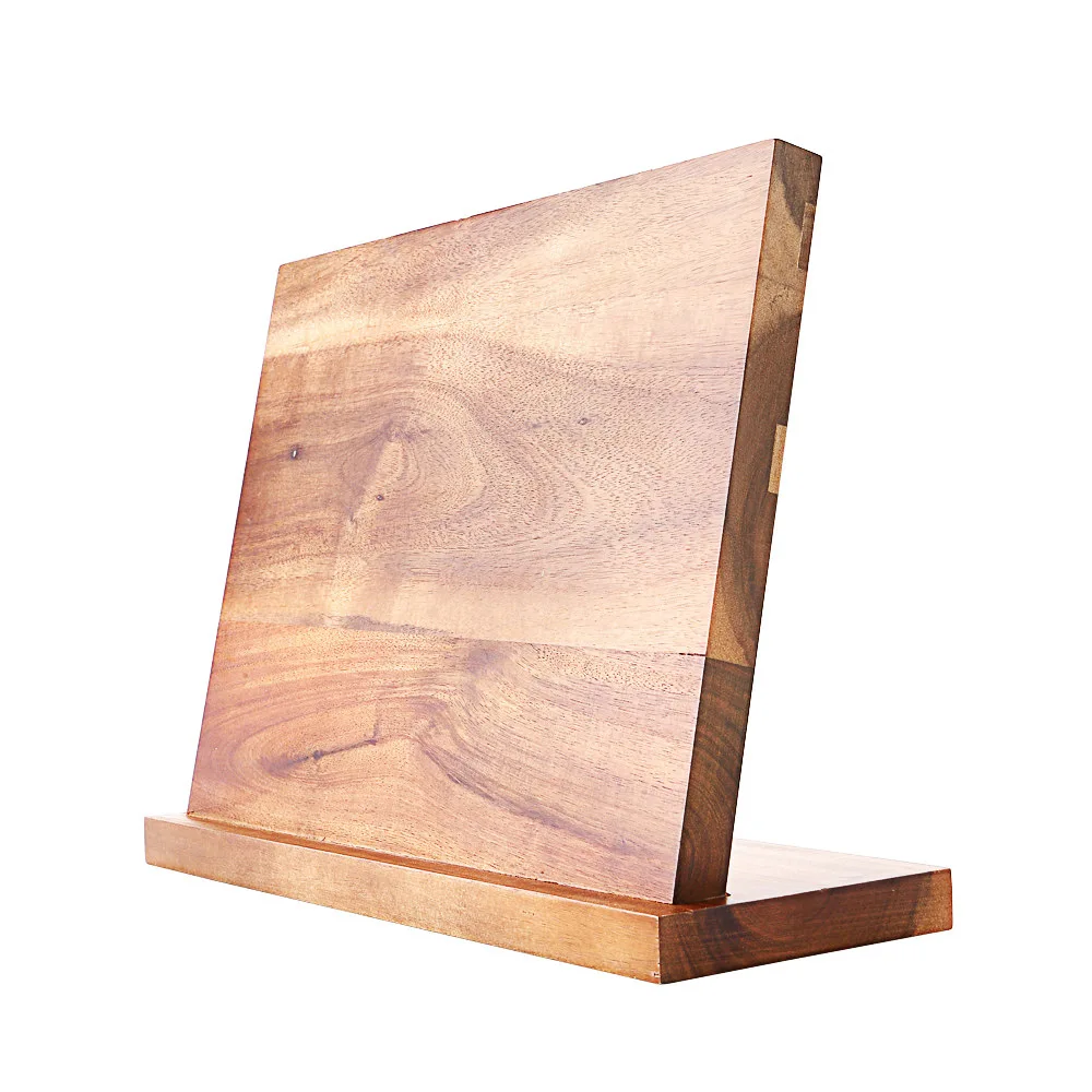 Soporte magn&eacute;tico de madera maciza para cuchillos, herramienta de cocina de madera, soporte para cortadores, estante de almacenamiento profesional de acero inoxidable, env&iacute;o gratis-0