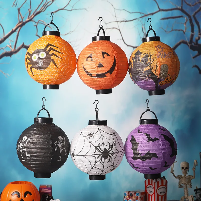 1 шт. украшение на Хэллоуин светодиодный светильник паук призрак тыква сделай сам