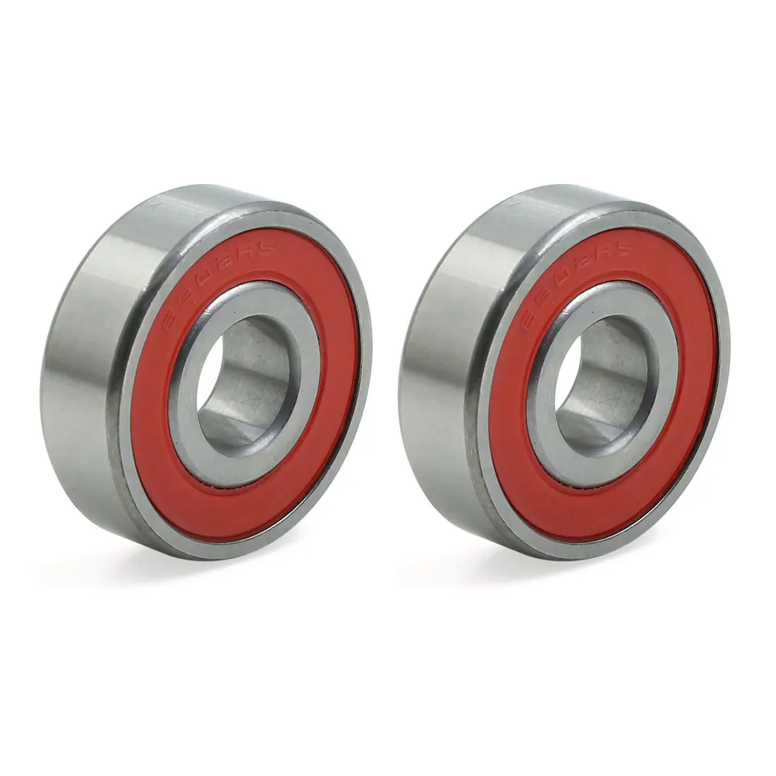 Uxcell 2pcs 6302RS Red Double Rubber Sealed Ball Bearing 15x42x13mm for Motorcycle