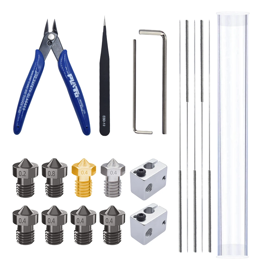

IdeaFormer 1.75mm V6 nozzle Kit +tweezers+carbon steel pliers+Cleaning Drill Bit+V6 heating block 3D printer parts
