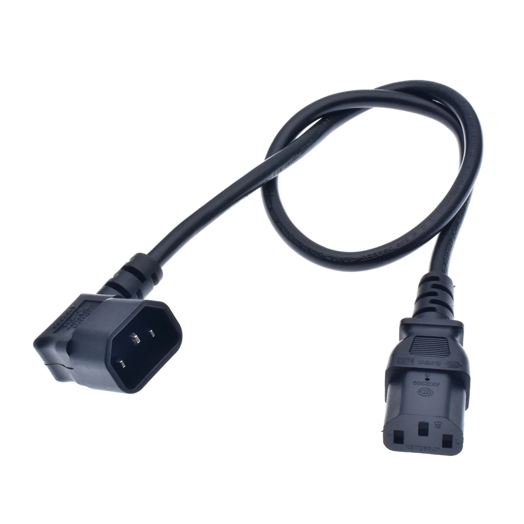 Правый Угловой IEC 320 C14 штекер C13 Женский Шнур угловой к удлинитель питания для PDU UPS