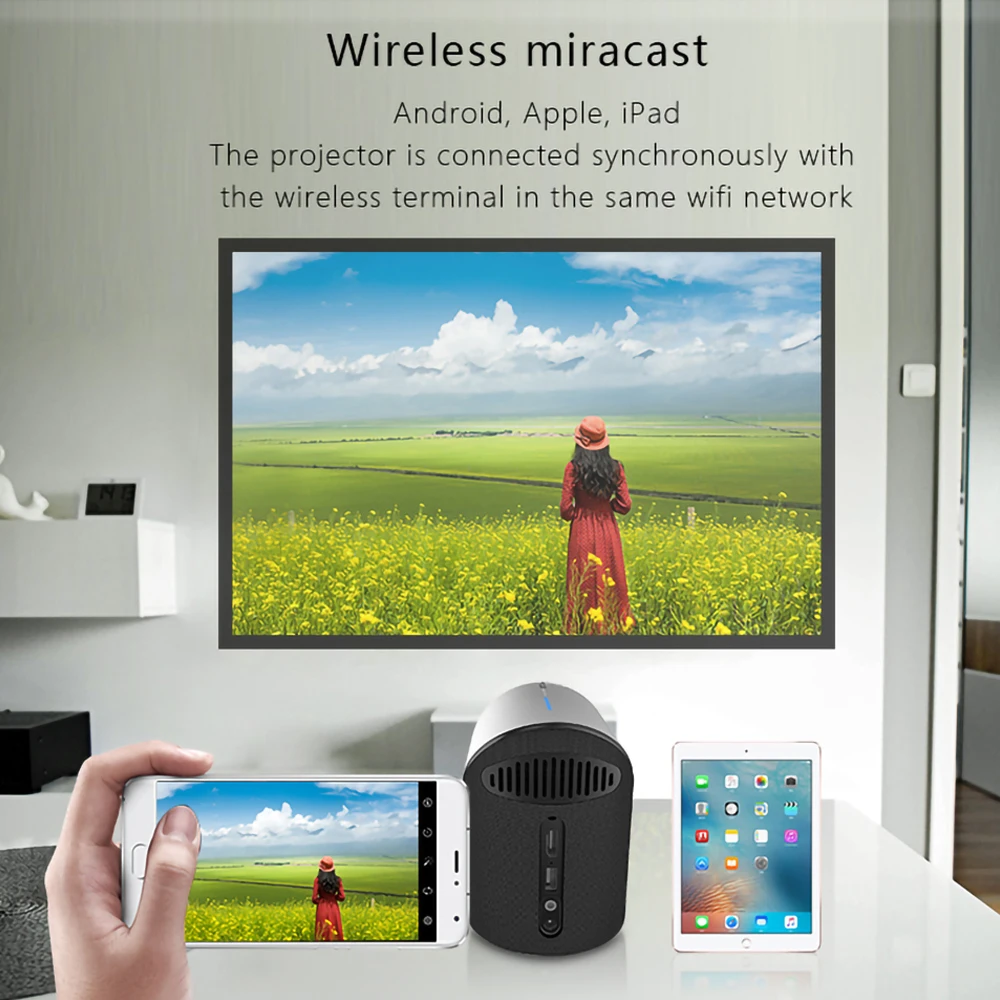 LEJIADA S211 Беспроводной синхронизации Дисплей мини Портативный DLP проектор 1080P HD для