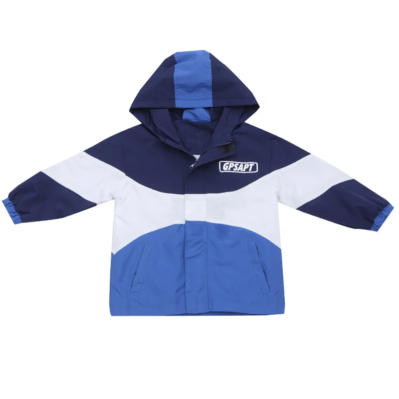 

Kids boys hooded jacket stitching spring / autumn new children's coat 4-12 years old