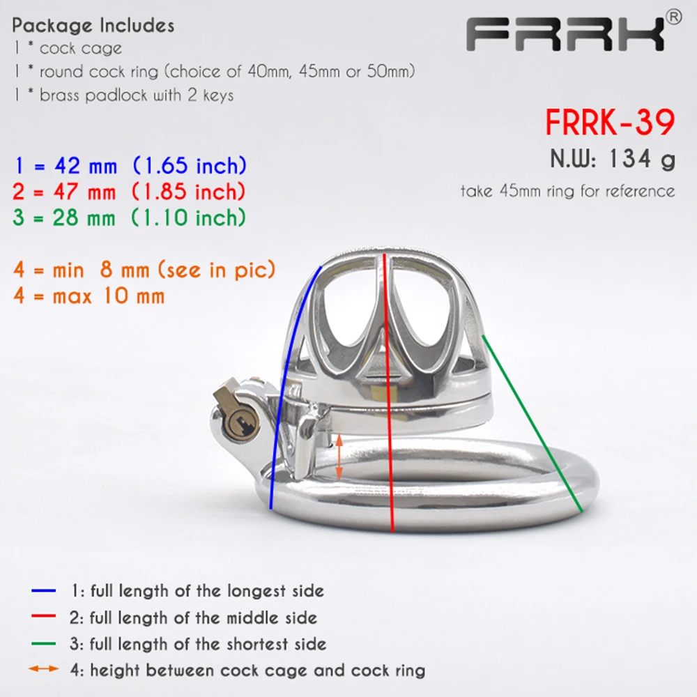 FRRK маленькая клетка верности с узким металлическим замком на член БДСМ Сисси