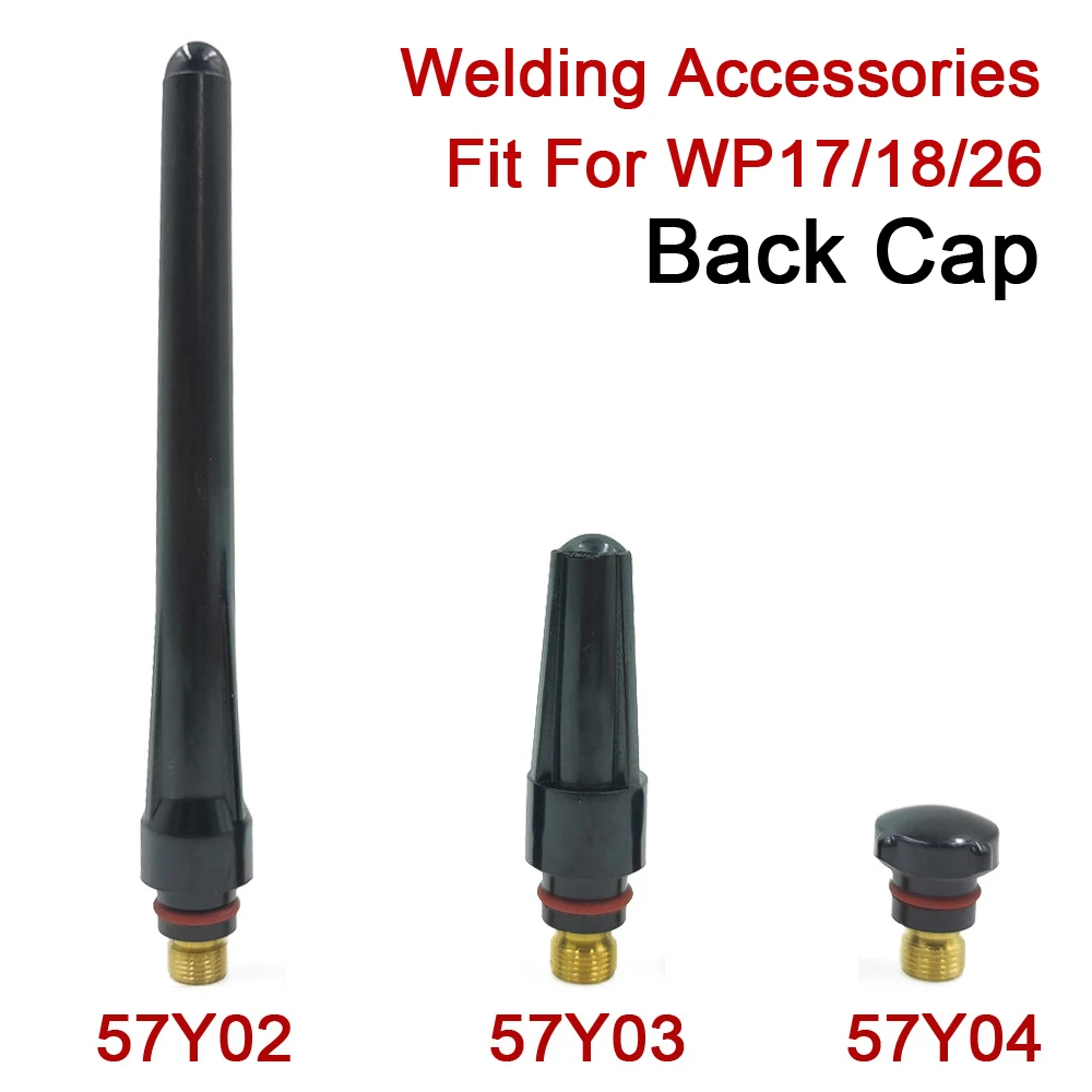 3pcs Long/Medium/Short Back Cap 57Y02 57Y03 57Y04 For Tig WP-17 WP18 WP26 Series Welding Torch Accesories