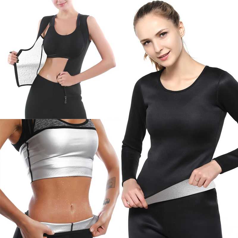 

All Seasons Women Slimming Long Shirts Body Shaper Sweat Vest Waist Trainer Corset Lose Weight Tank Tops Sauna Fitness Shapewear