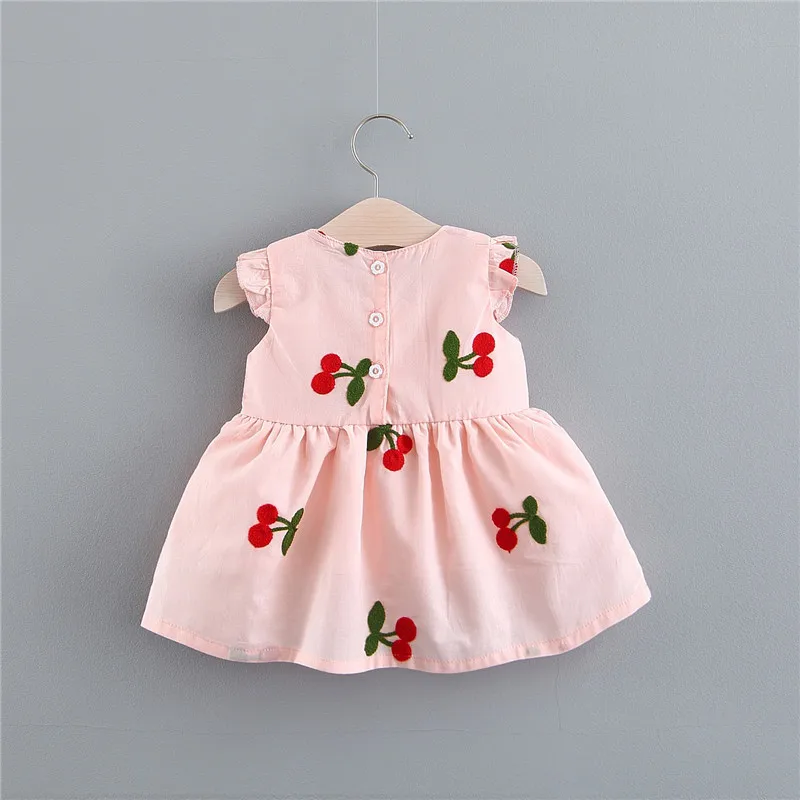 Хлопковое платье с вышивкой для маленьких девочек летнее новорожденных