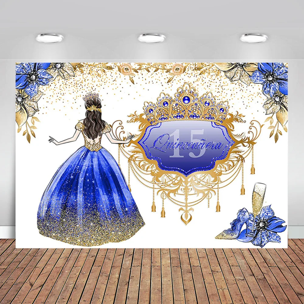 Quinceañera 15th Birthday Background Girl Coming of Age Ceremony I Am The Queen of Carnival Party Banners Photography Background enlarge