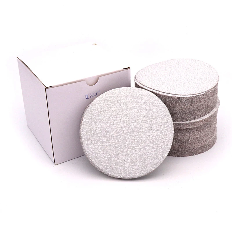 

5"125mm Flocking White Disc Sandpaper 80 120 180 240 320 400 600 800 1000 Grit Self-Adhesive Polishing Sandpaper Thickness 0.5mm