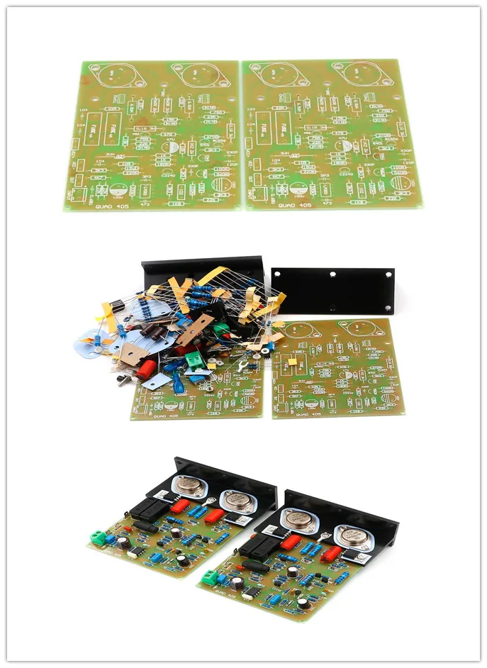 Hifi QUAD 405 клон усилителя плата/Pcb/комплект MJ15024 + угловой алюминий (2 канала) 100W * 2