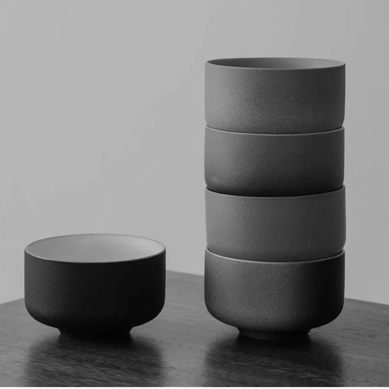 Грубая керамическая чайная чашка японская чаша винтажная посуда кунг-фу для