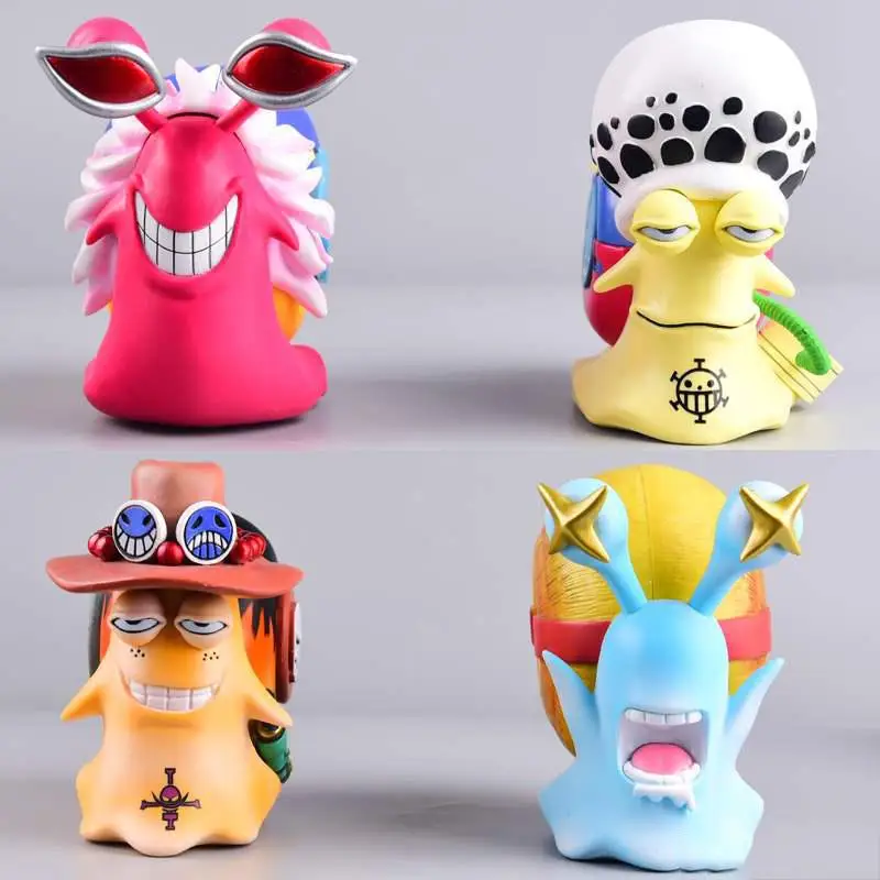 

2pcs/set Anime One Piece Zoro Luffy Ace Law Doflamingo Den Den Mushi Telephone Worm Pvc Action Figure Collectible Model Toy