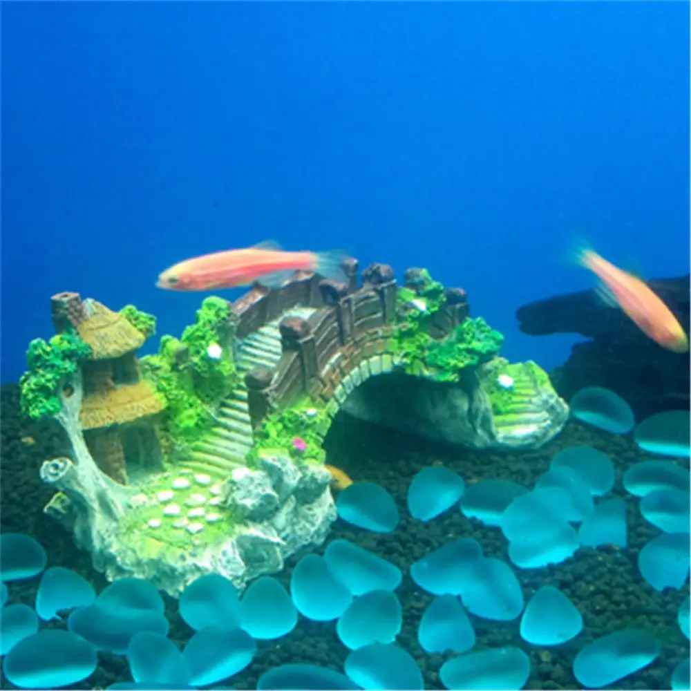 

1pc Aquarium Fish Tank Artificial Bridge Resin Ornament Cave Aquarium Fish Tank Decoration Accessories Pet Accessories