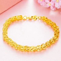 new gold glossy phoenix tail bracelet 24k gold jewelry that will not fade for a long time womens explosive jewelry wholesale