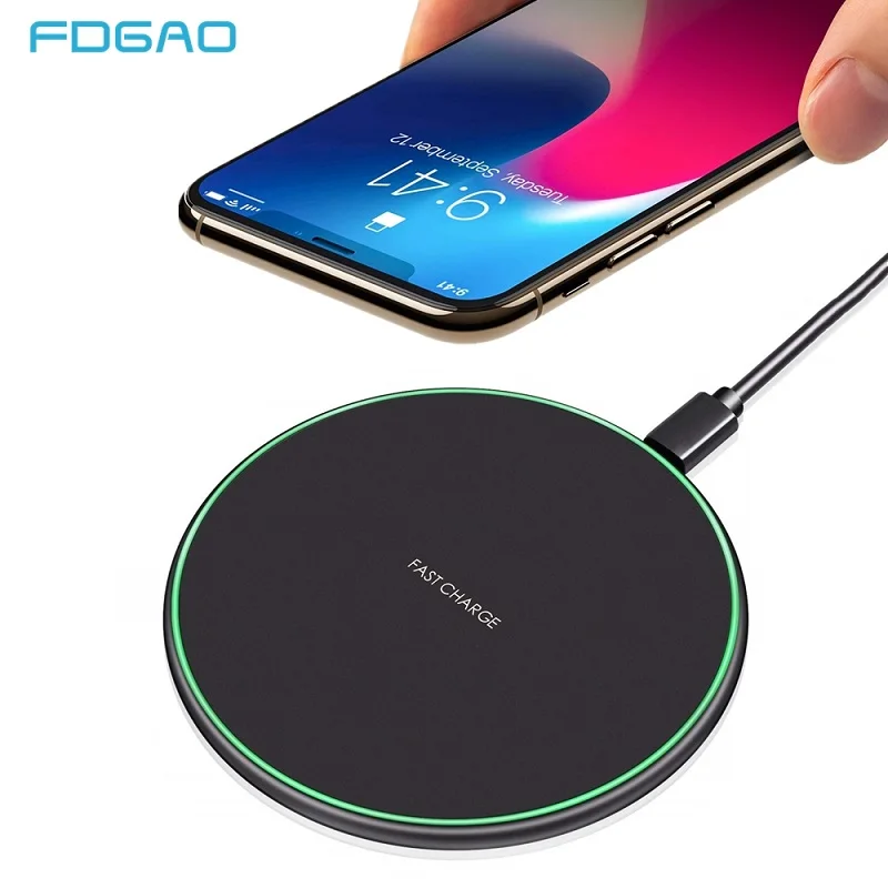 FDGAO 15 Вт быстрая Qi Беспроводная зарядная док-станция для iPhone X XS Max XR 8 huawei P30 быстрая 10 Вт Беспроводная зарядная подставка для samsung S9 S10