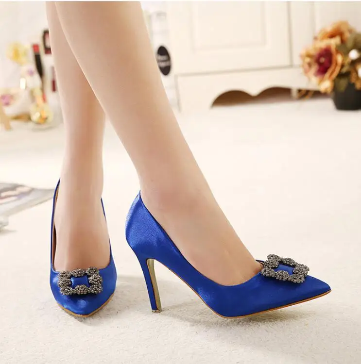 Женские туфли на высоком каблуке туфли-лодочки с острым носком шелковые шпильке