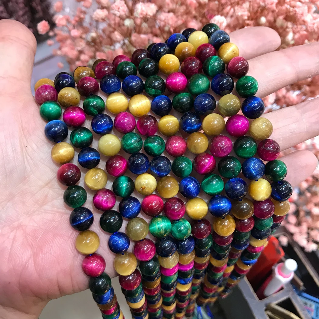 Натуральный тигровый глаз 4-12 мм круглые бусины из драгоценных камней для