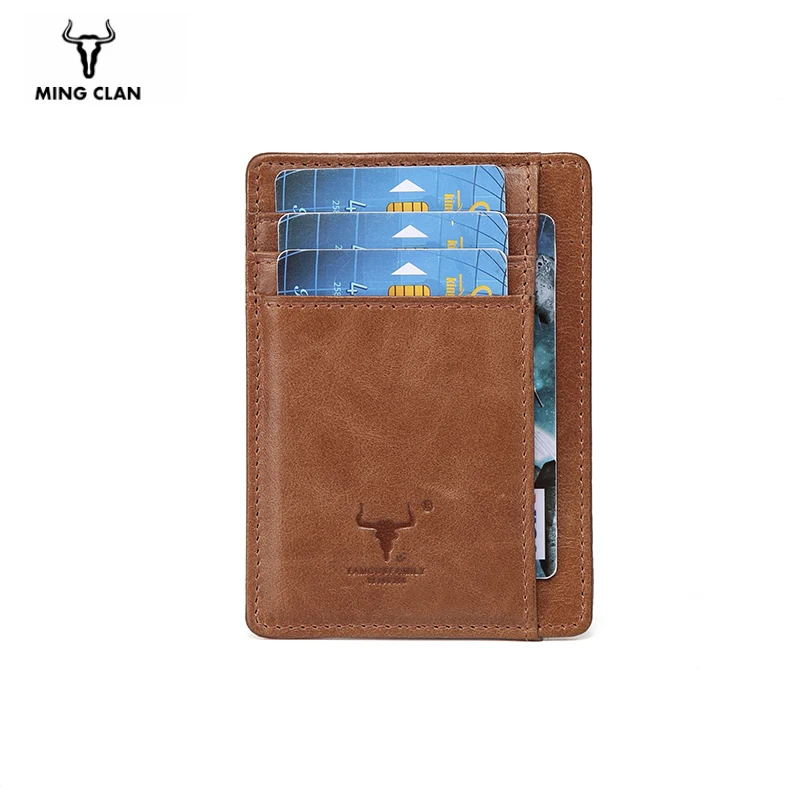 Тонкий чехол из 100% натуральной кожи с RFID защитой и отделением для карт|Держатели