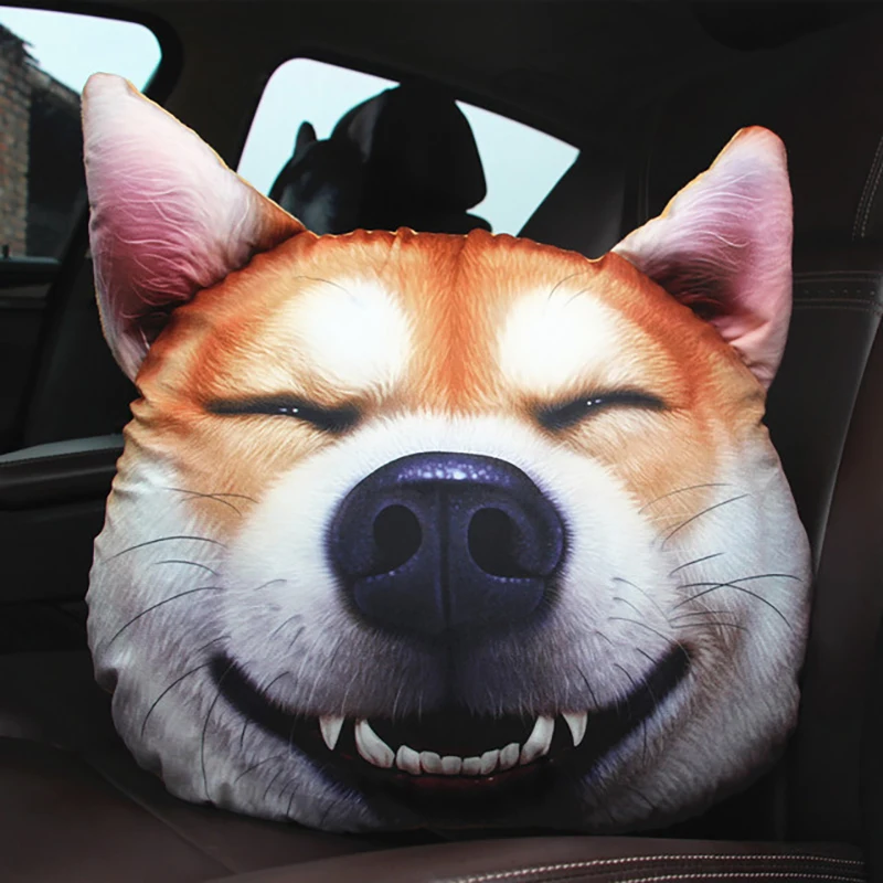 3D k-wow simulation funny pillow boys 2 ha creative plush dog Husky Japanese Akita nap |