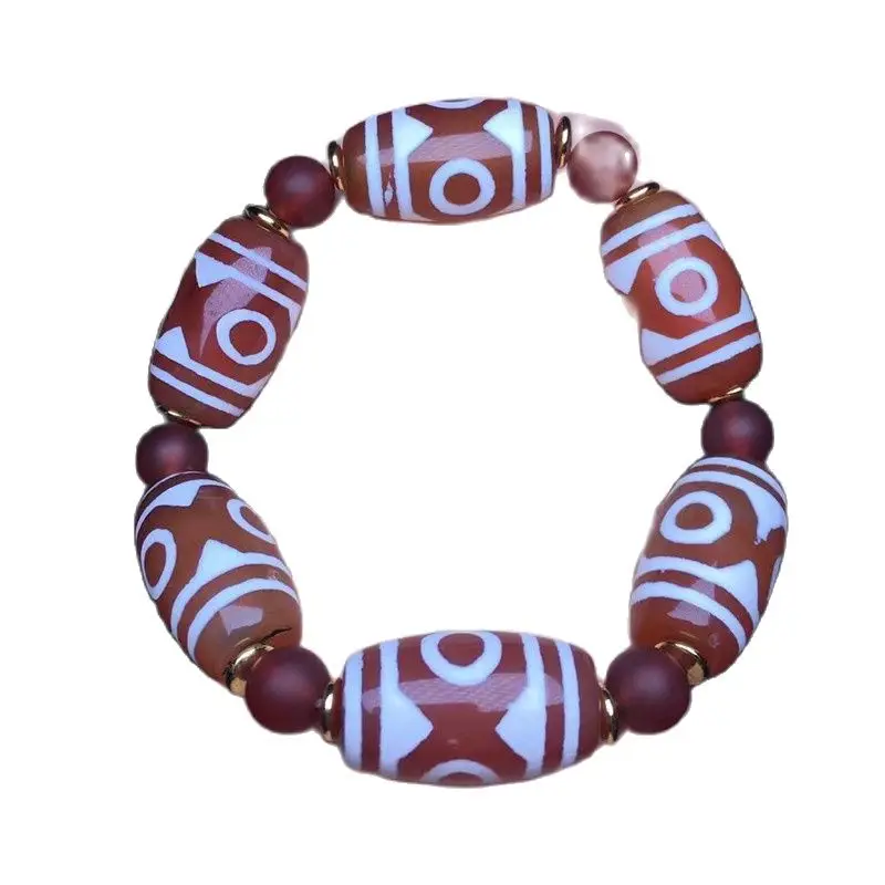 

Натуральный камень оригинальный Агат Баррель Бисер браслет Уникальный бисер браслеты ювелирные изделия Модные подарки для мужчин и женщин