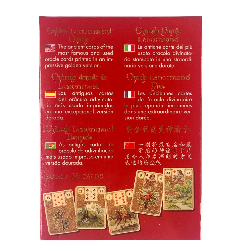 Золотые карточки Lenormand с изображением оракула высококачественные товары для