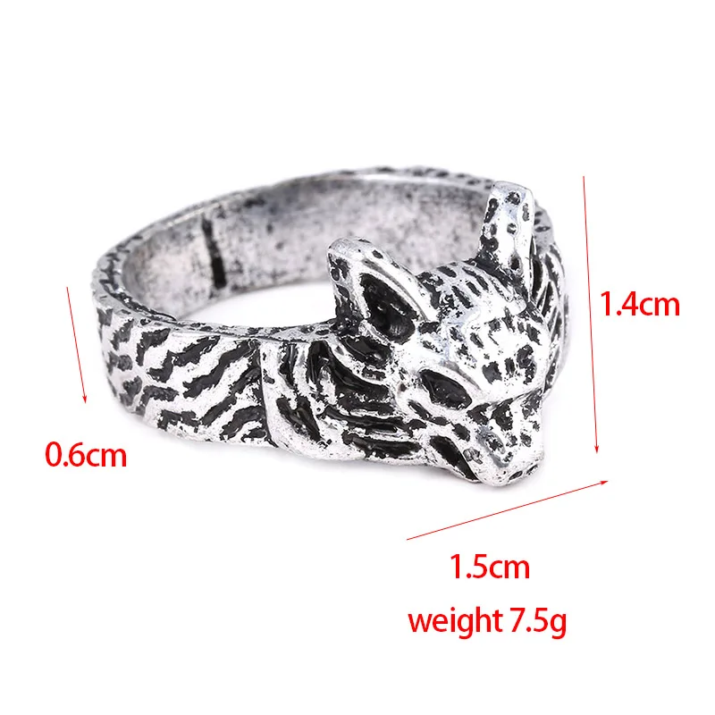 

Fashion Retro Men and Women Holiday Ring Christmas Zinc Alloy Couples Animal Portrait Ring