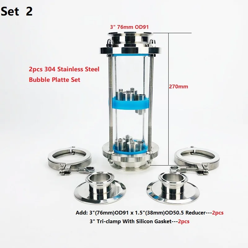 2-х этажный 3-дюймовый дистилляционный объектив с 2 шт. наборов пузырьков из