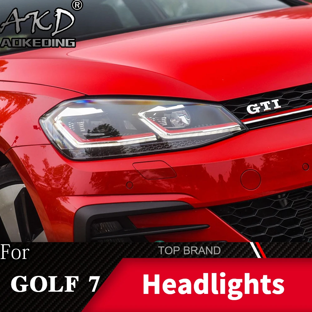 Передняя фара для VW Golf 7 MK7 головной светильник Гольф 5 r образный дизайн туман день