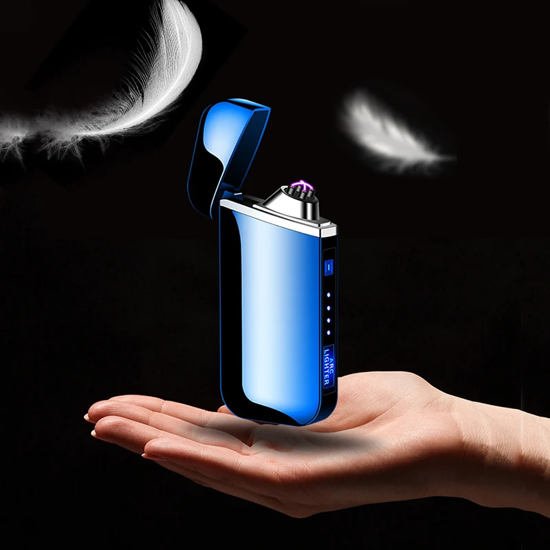Портативный электрическая зажигалка с подключением к USB ветрозащитный двойной