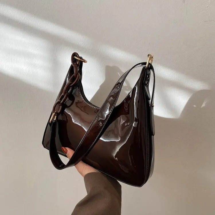 

Simple Design Chain PU Leather Crossbody Bags For Women 2021 Small Shoulder Simple Handbags Ladies Travel Hand Bag Female