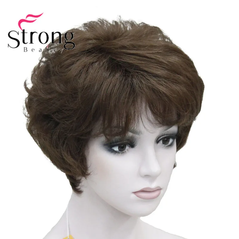 StrongBeauty женские парики пушистые натуральные вьющиеся короткие синтетические