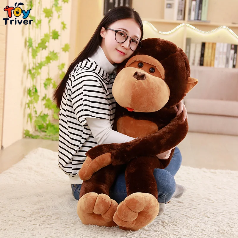 Гигантская обезьяна Гиббон орангутанг Горилла плюшевая игрушка тройник чучела