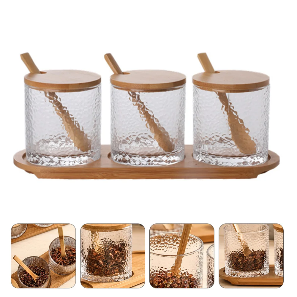 

1 Set/3PCS Multi-purpose Glass Seasoning Jar Creative Household Condiment Box