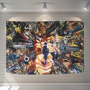 Pop Rock Band Heavy Metal Music Poster Cloth Flags Wall Stickers Hanging paintings Billiards Hall Studio Theme Home Decoration B