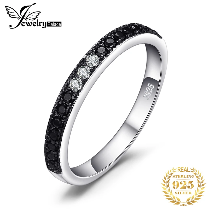 Jewelrypalace 0.25ct из натуральной черной шпинели channle Комплект кольцо стерлингового серебра 925 Регулируемый Кольца для Для женщин Ювелирные украшения Лидер продаж