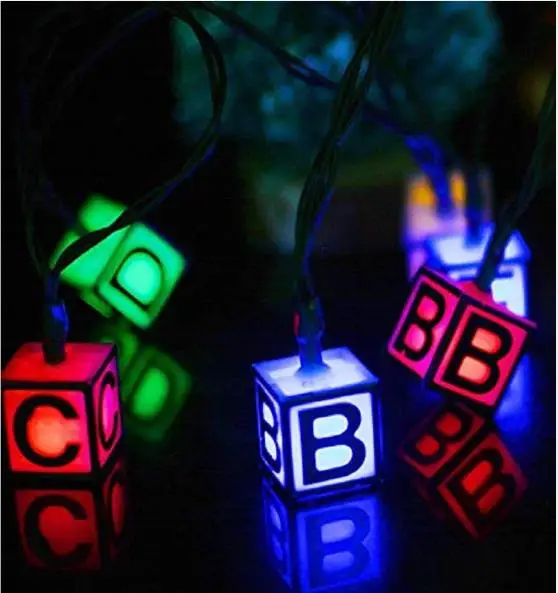 Светящаяся гирлянда с солнечной батареей 20 Светодиодный линейный английский