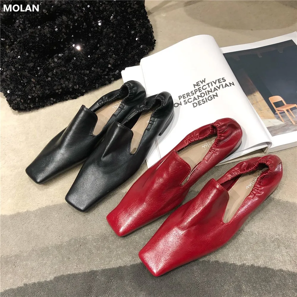 Мокасины MOLAN женские из натуральной кожи с квадратным носком и мягкой подошвой 2