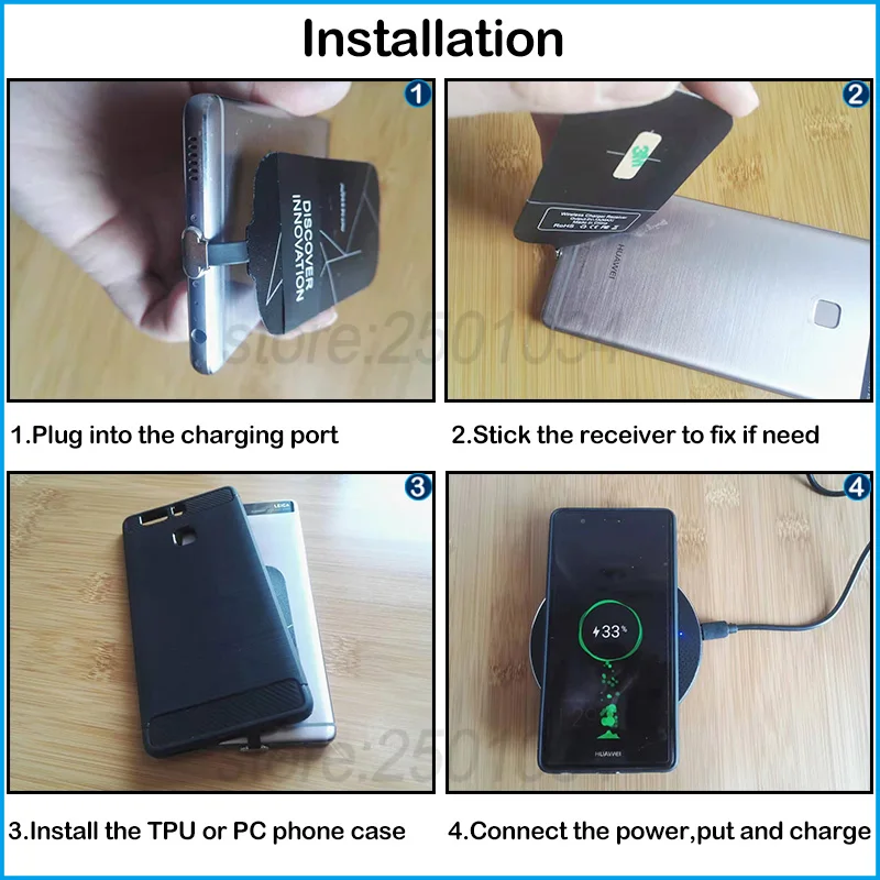 Беспроводное зарядное устройство + адаптер USB Type-C для Huawei P30 Lite мягкий чехол из ТПУ