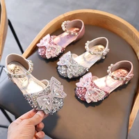 girls sandals 2021 summer new fashion children soft soled baby shoes single shoes princess sweet bow sequined for wedding hot