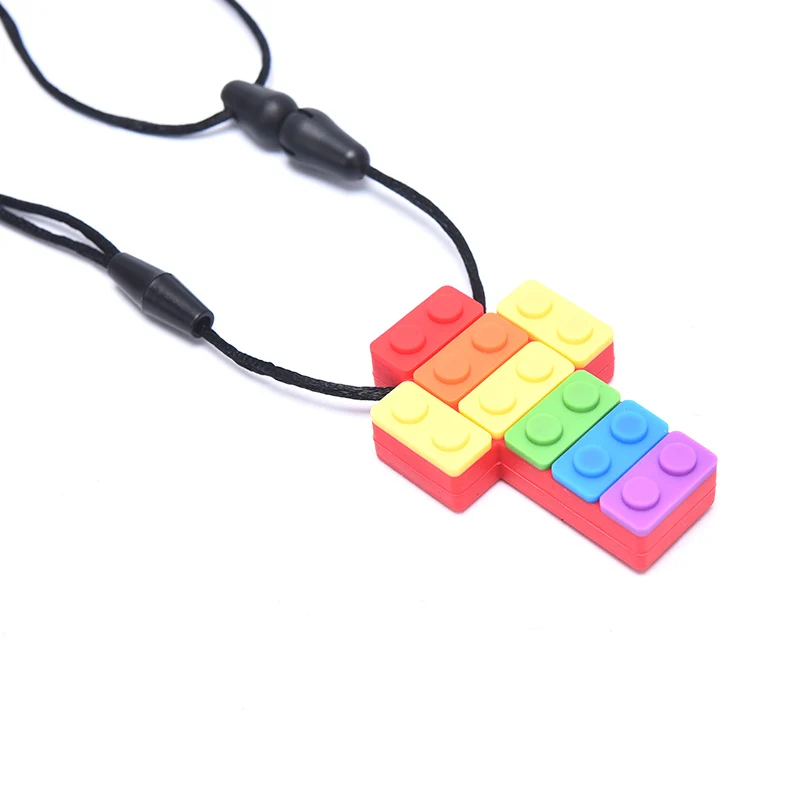 

Baby Teether Toys Safe Teething Sensory Chew Pendant Necklace Molar Stick
