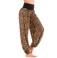 2020 summer fashion models woman pants sports high quality pants long pants loose dancing pants wide leg pants leopard red brown