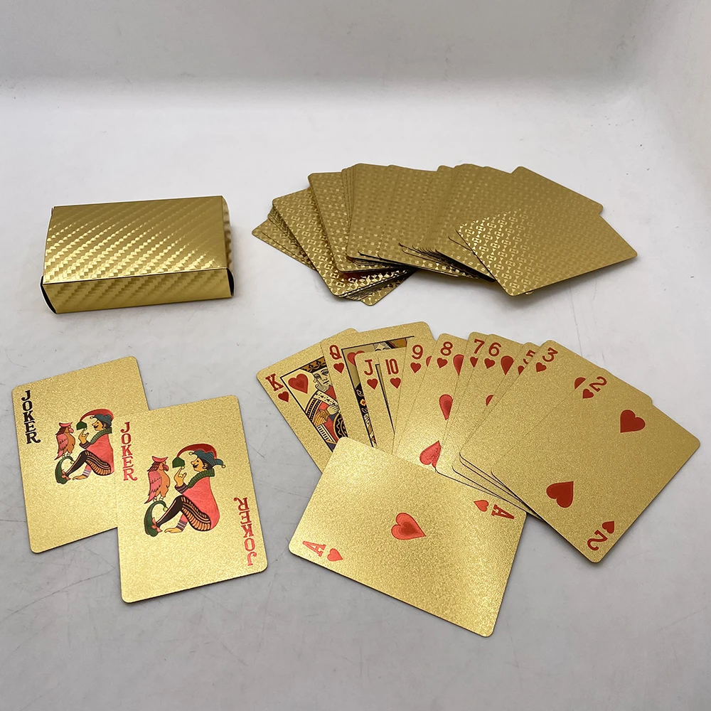 

Cool Waterproof Mosaic 24k Gold Silver Black RoseGold Poker Playing Cards for Gambling Game Money Enjoyment or wedding gifts