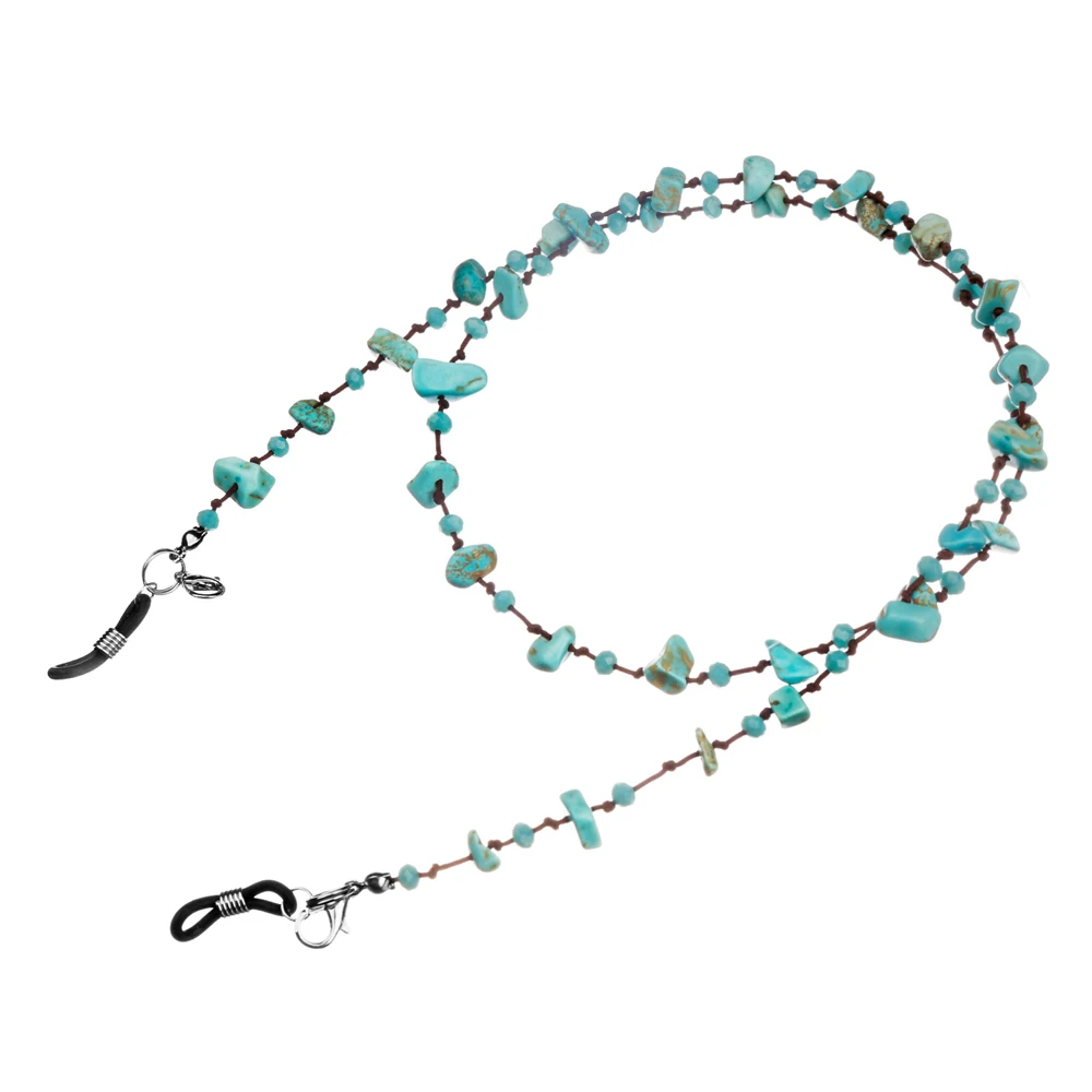 Natural Stone Glasses Chain Fashion New Irregular Blue Beads Charm Reading Sunglasses Lanyard Strap Necklace Eyeglass Chain Cord